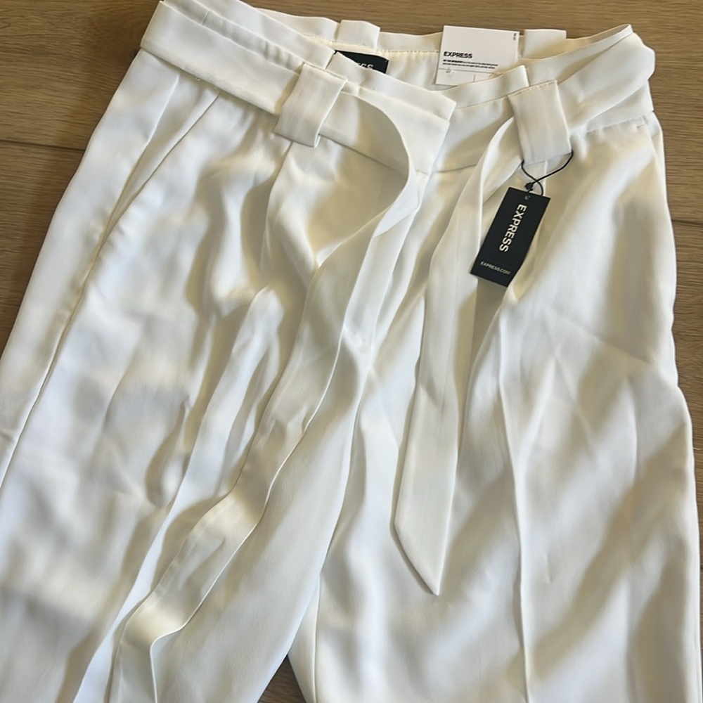 EXPRESS white ANKLE HIGH RISE pants SIZE 6 R - Picture 7 of 9